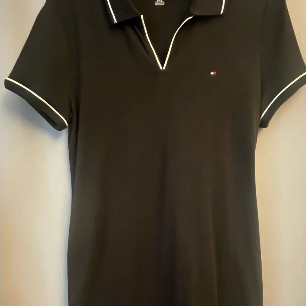 Tommy Hilfiger Women's Stretch Cotton Black Polo Dress Size L - Picture 4 of 7